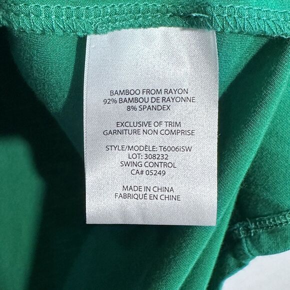 Swing Control Bamboo Sleeveless V-Neck Golf Jelly Bean Green Shirt Size S/P - Picture 7 of 11